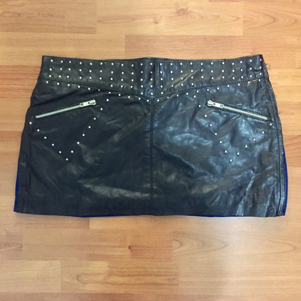 Nwt One Teaspoon Free People Superfly Genuine Leather Studs Micro Mini Skirt